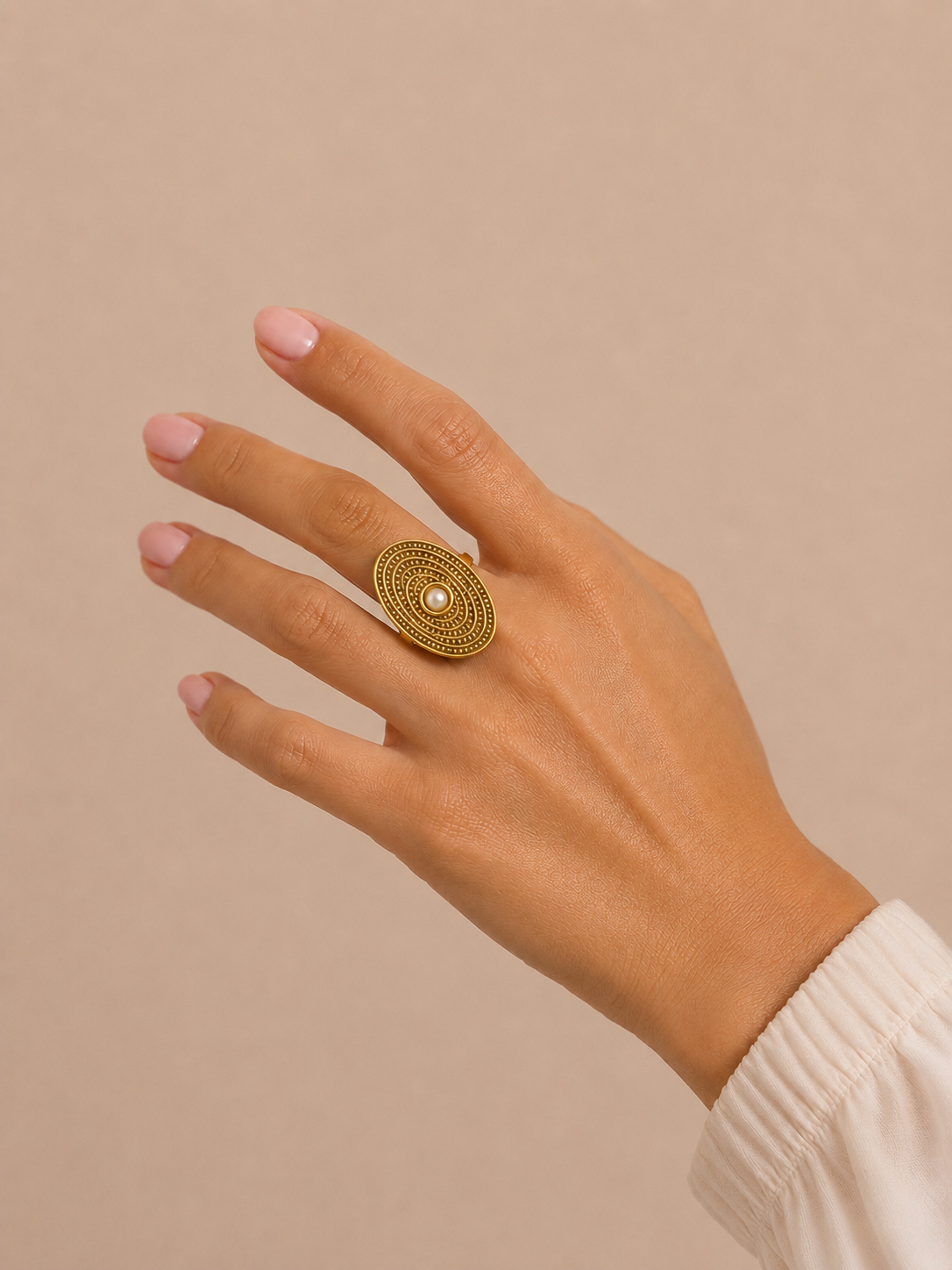 Anillo acero ovalado