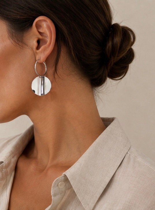 Pendientes acero plata