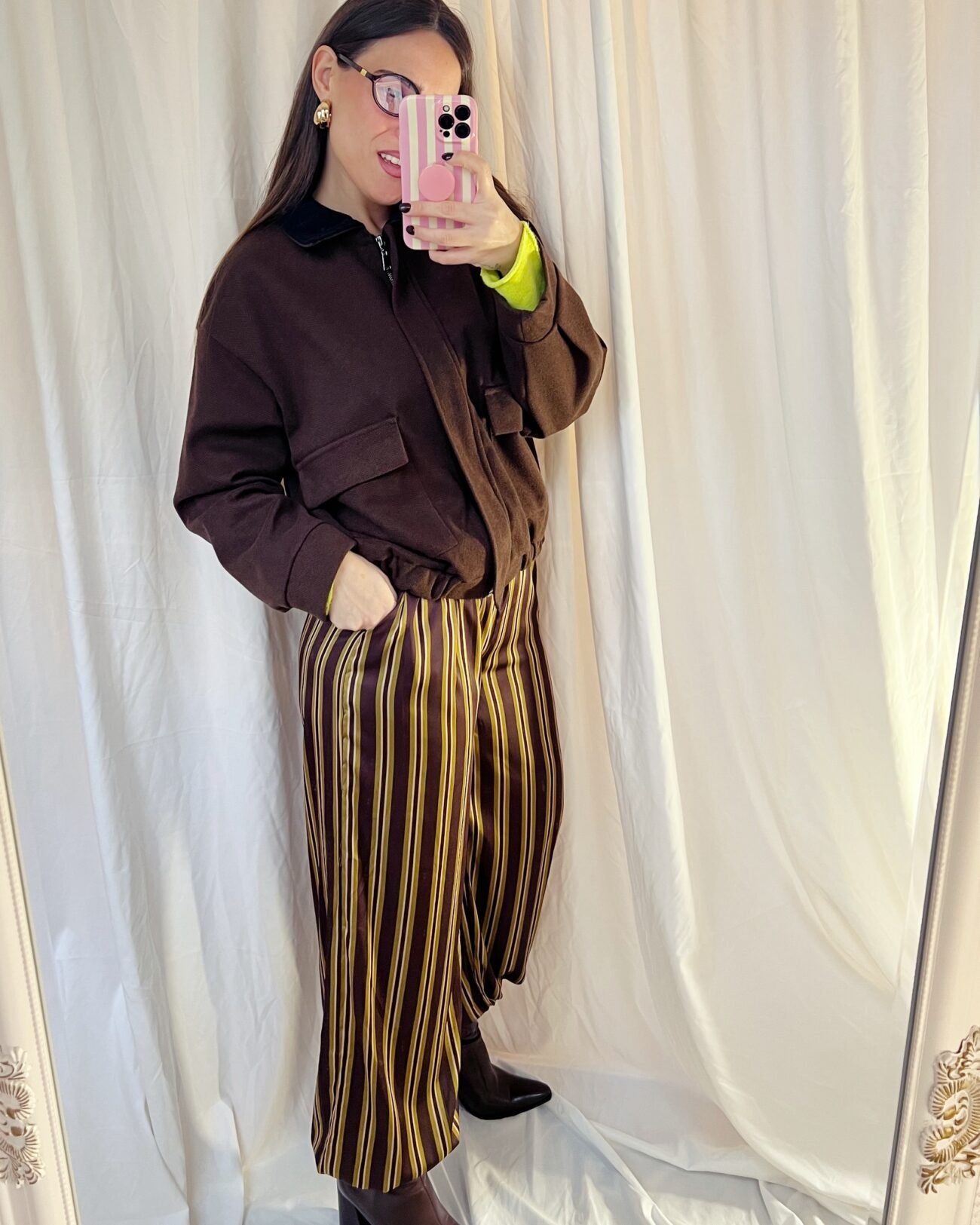 Chaqueta forrada cuello pana