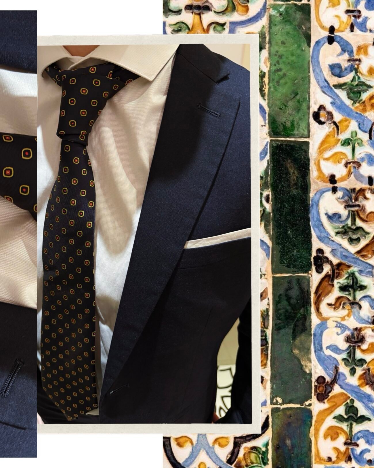 Corbata retro marina