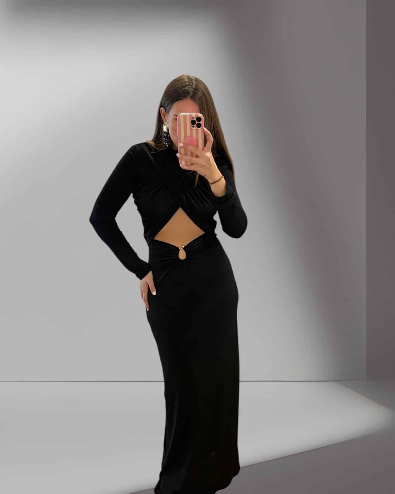 Vestido largo asimétrico