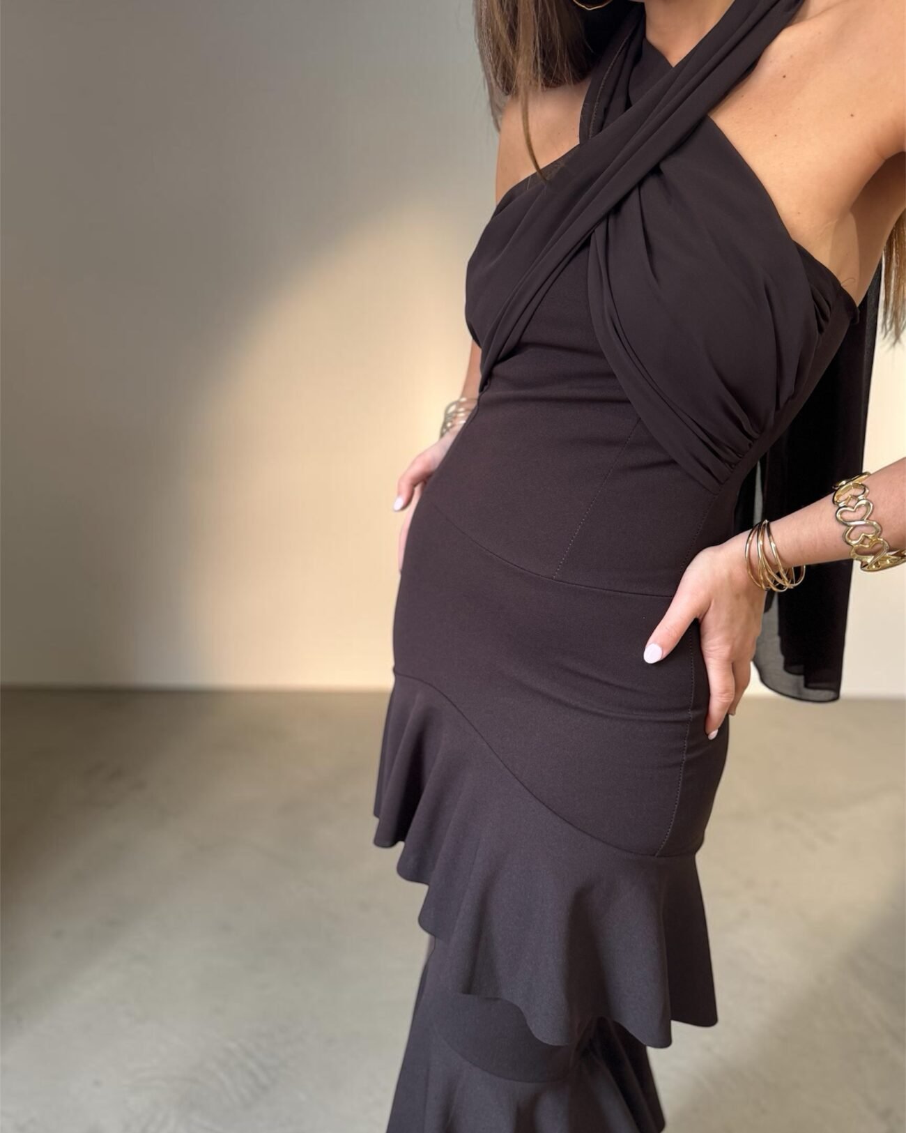 Vestido multiposición volantes