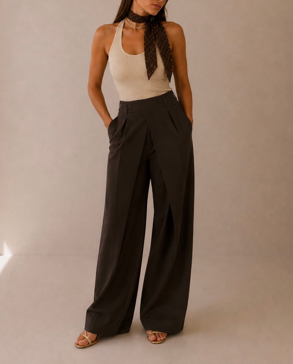 Pantalón tiro alto pinzas