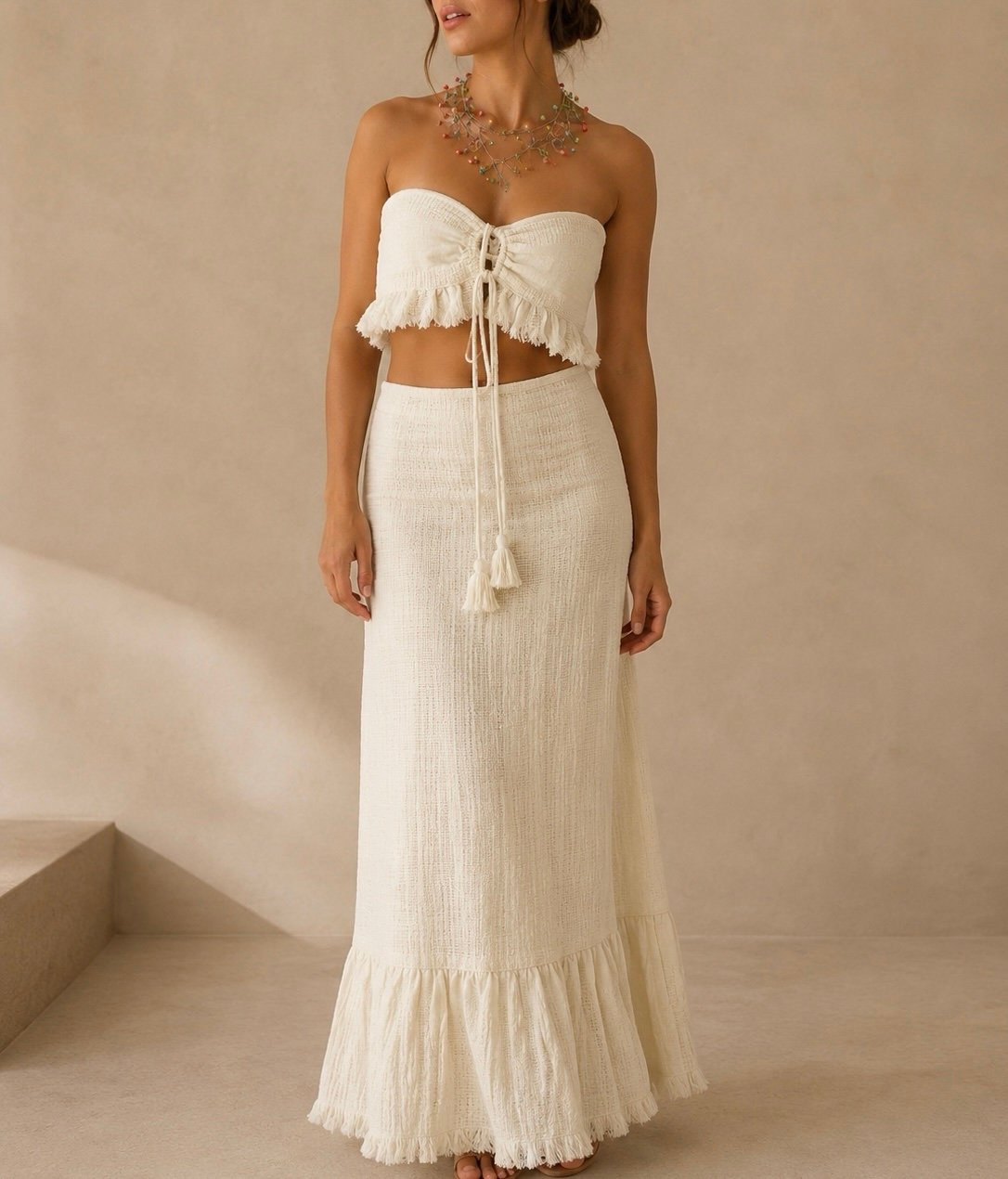 Top punto beige