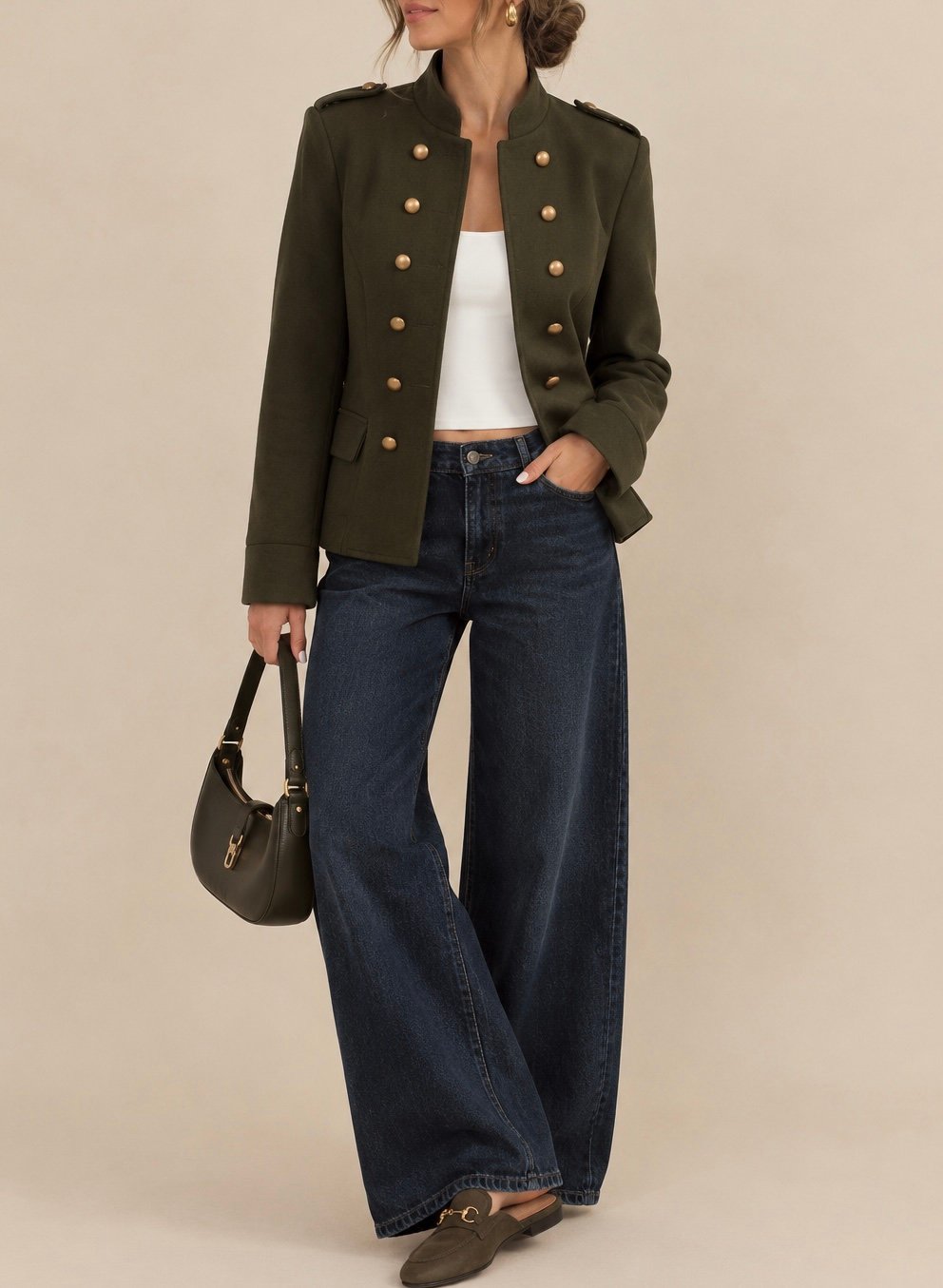 Chaqueta botones verde