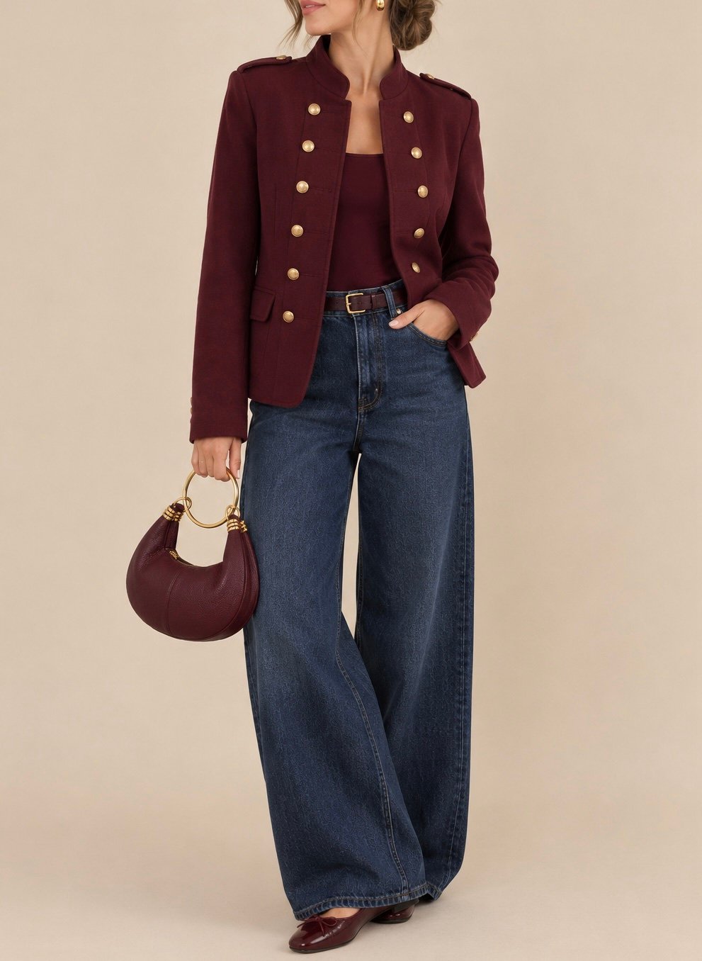 Chaqueta botones vino