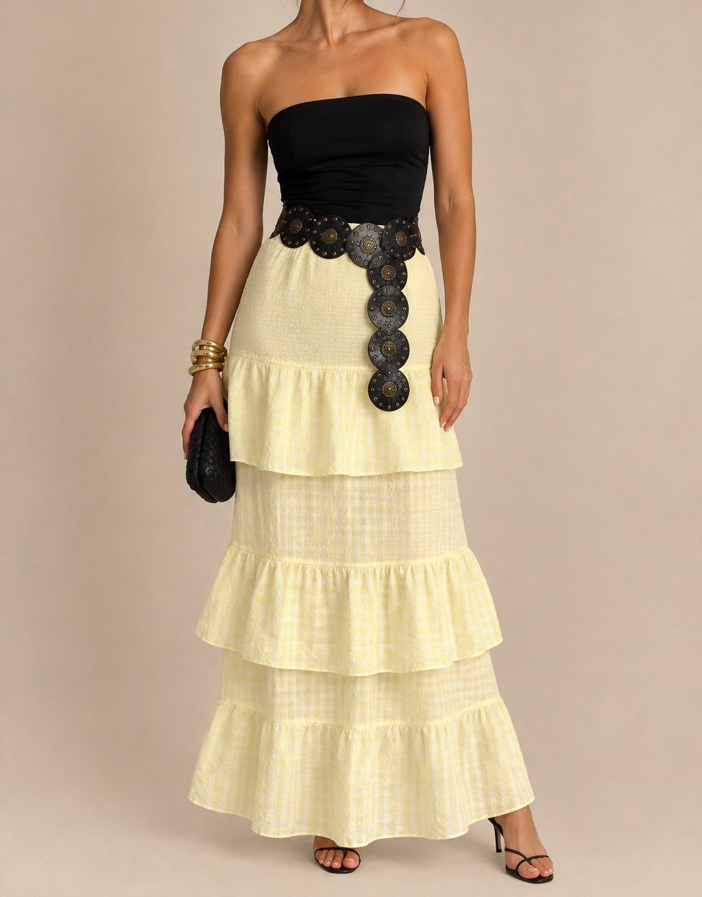 Falda volantes Vichy