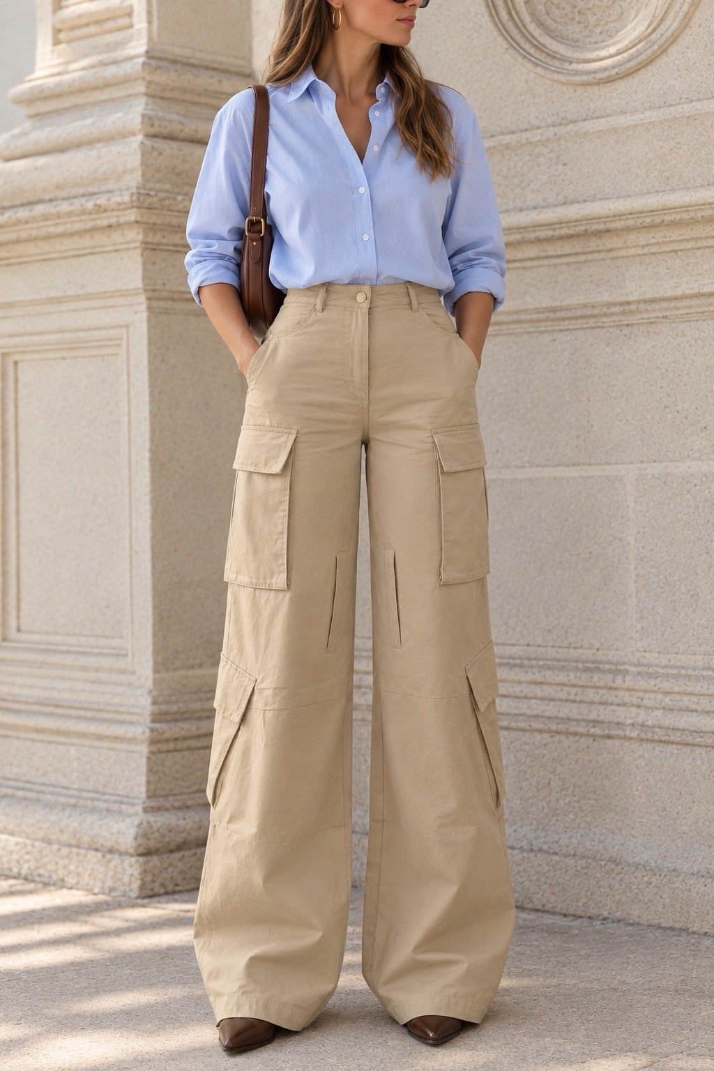 Pantalón cargo palazzo