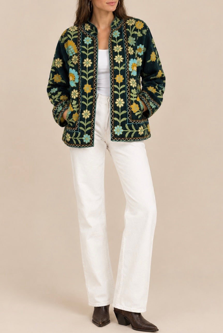 Chaqueta terciopelo bordada