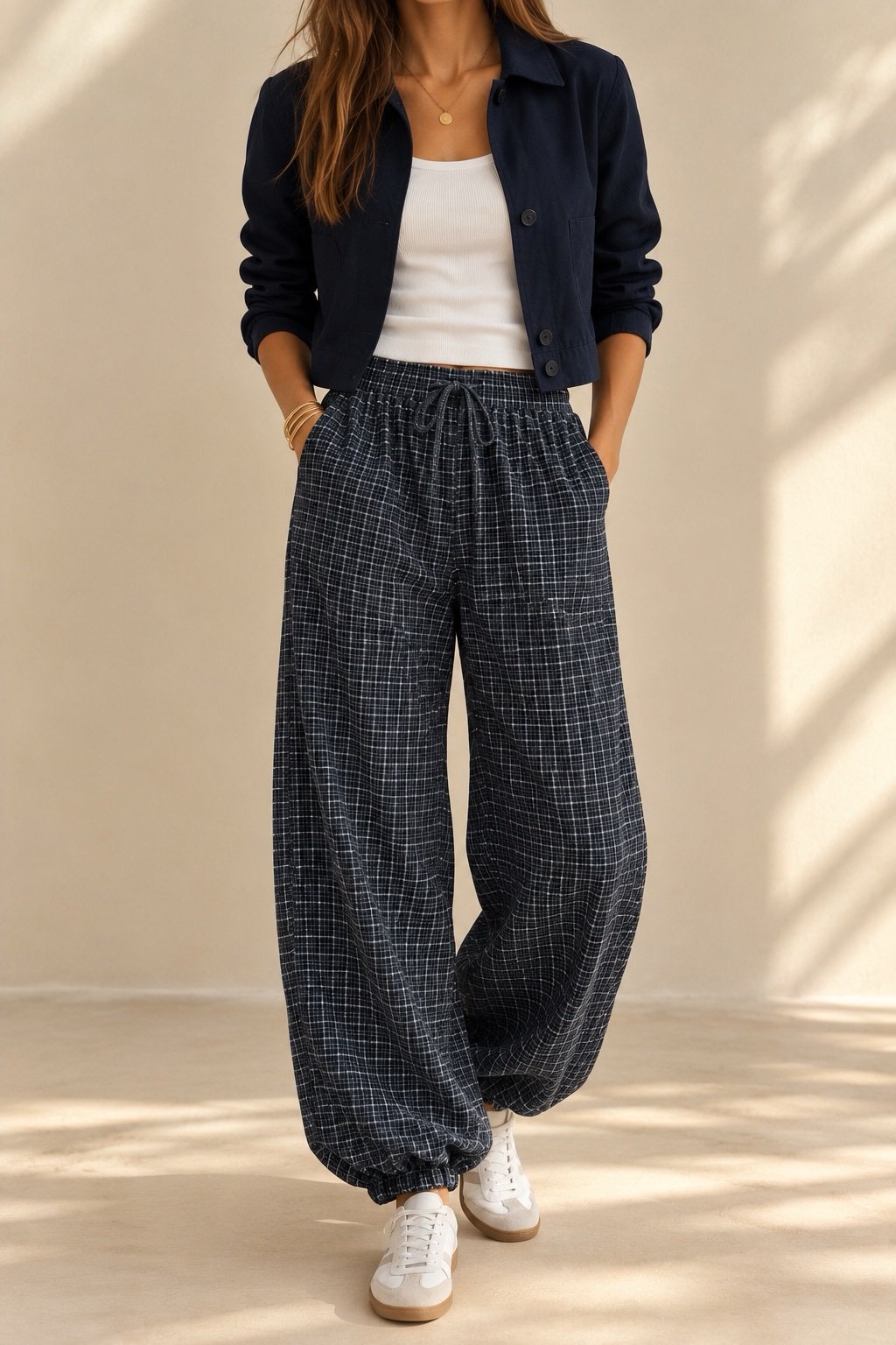 Pantalón cuadros azul