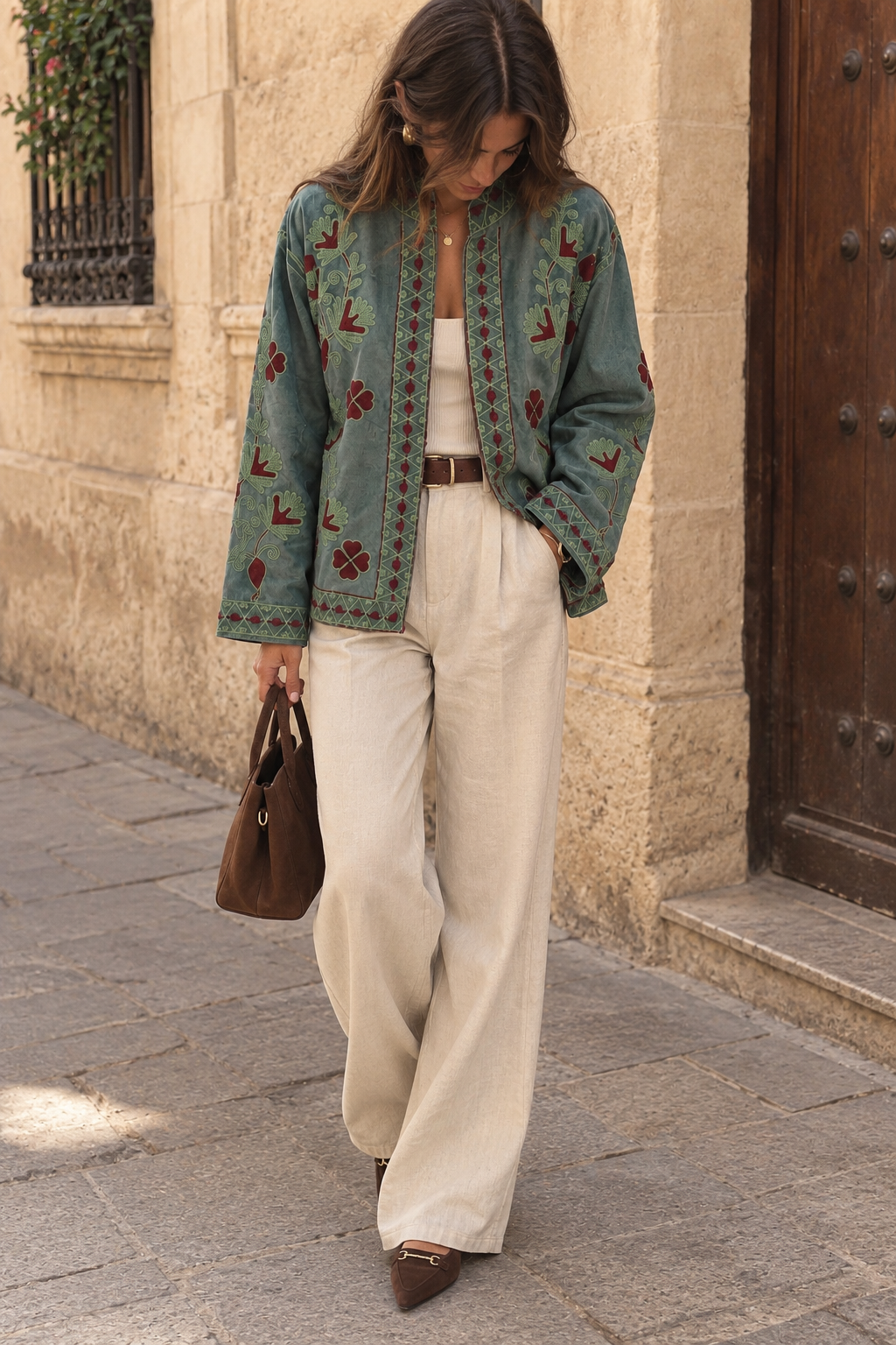 Chaqueta terciopelo bordado