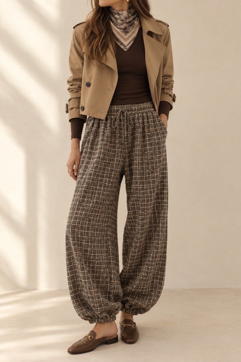 Pantalón cuadros gris